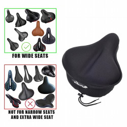 BOBILIFE - Thick & Large Wide Gel Bike Saddle Seat Cushion Cover