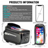 Bike Top Tube Front Frame Bag with Phone Holder Bag for Cell Phones Under 7’’